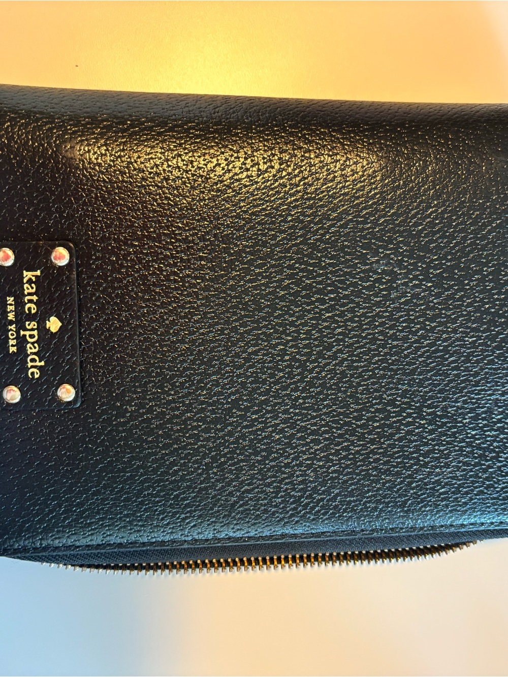 kate spade Black Leather Zip Planner